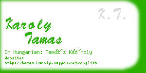 karoly tamas business card